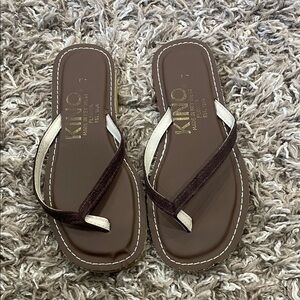 Kino suede Brown and Cream Women's Sandals size 7
